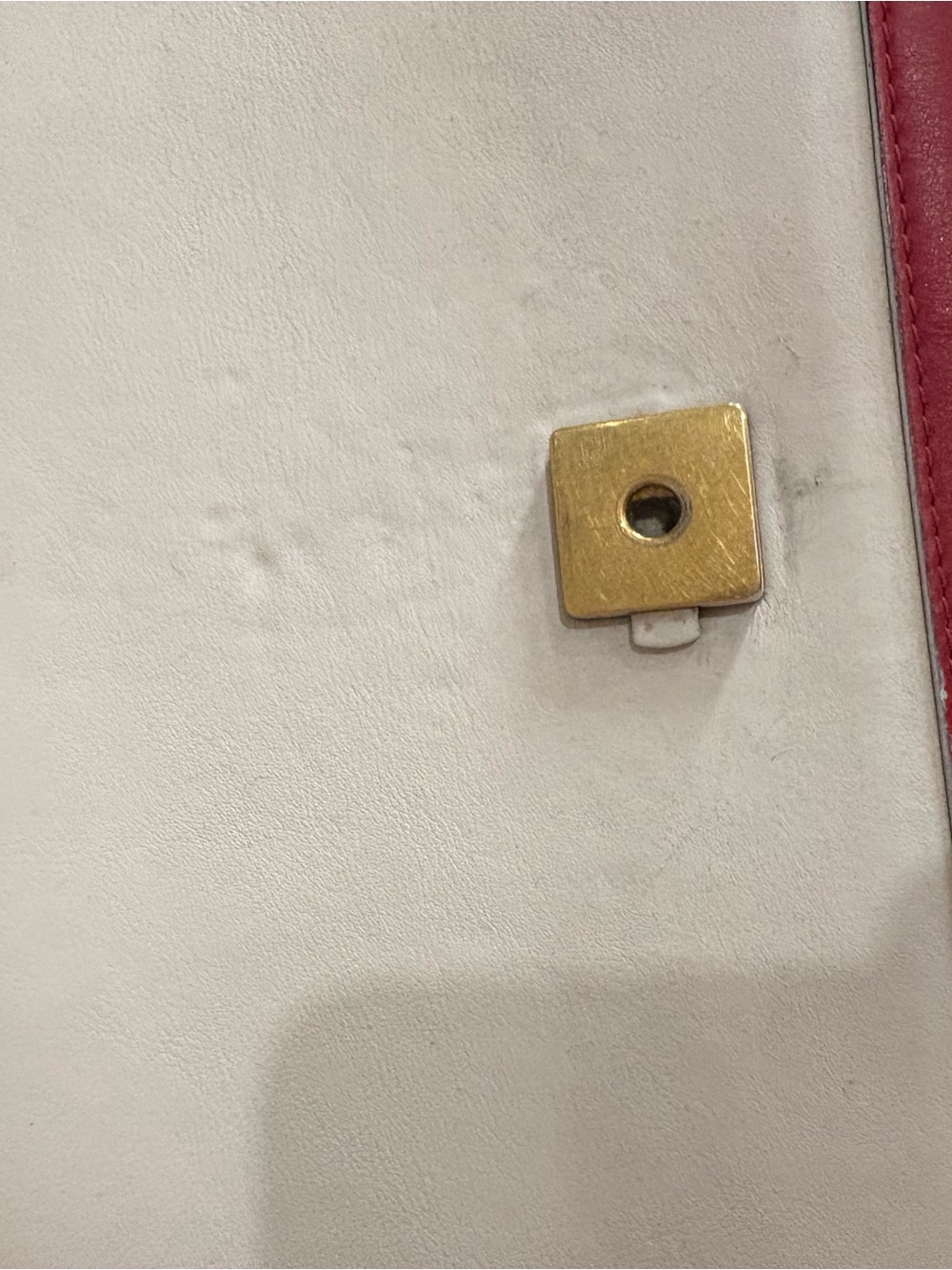 Gucci white leather Dionysus bamboo top handle bag with navy blue and red strap - Picture 15 of 15